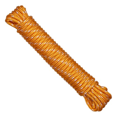 Image of AZUKA Utility Rope Set of 5 | 6mm x 15m (50FT) Heavy-Duty Braided Polypropylene Ropes | Weather-Resistant | Orange