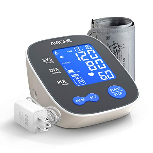 AVICHE Automatic Digital Arm Blood Pressure Monitor Large Backlight LCD Display Talking Pulse Rate 22-42cm BP Cuff Machine