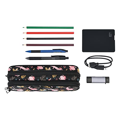Image of ANANGTEE Cute Axolotls Pencil Case for Boys Teen Girls Navy Blue 10 | Adorable Weeds Large Capacity Back to School Suppies Zippers Pouch, Office Desk Organizers Soft Pen Box