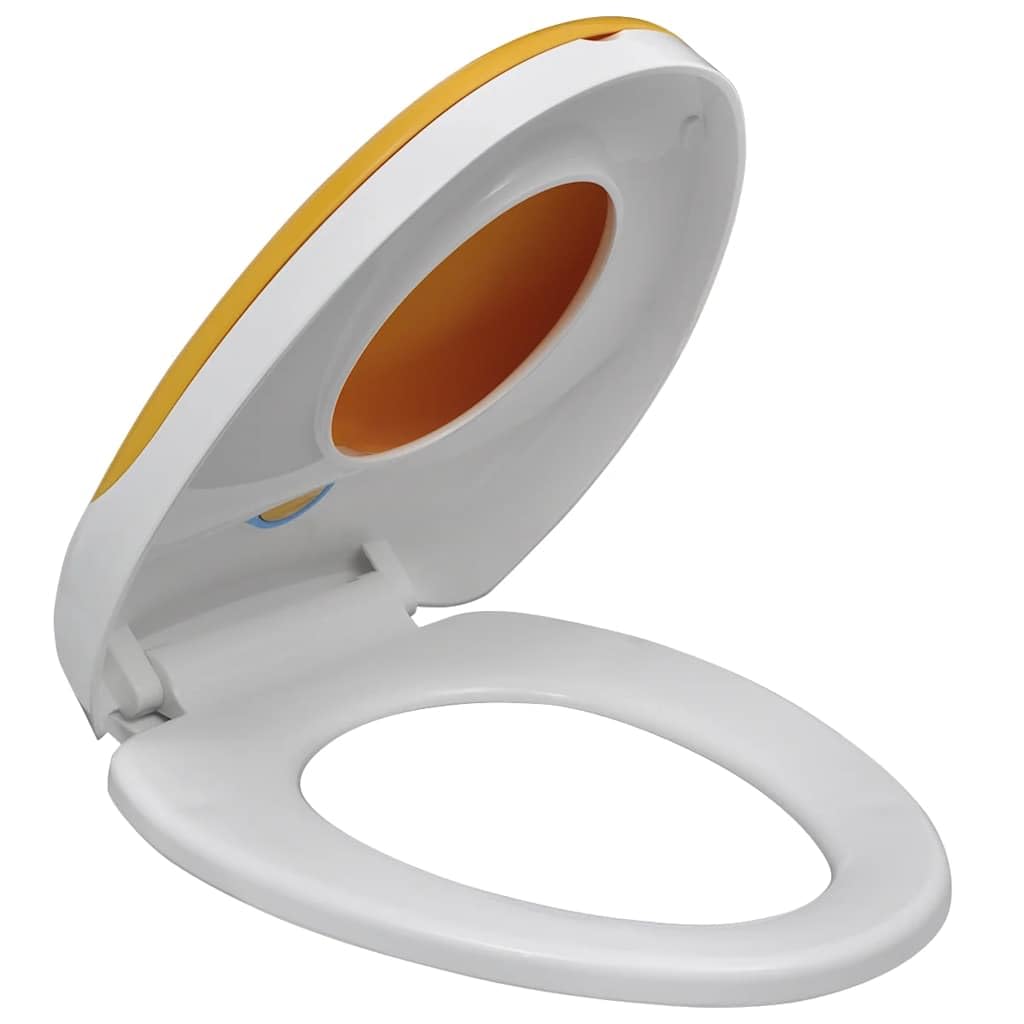 Sedile WC con abbassamento automatico, coperchio WC in plastica di polipropilene, rimovibile, con sedile per vasino, adatto a tutti i WC comuni, facile da montare