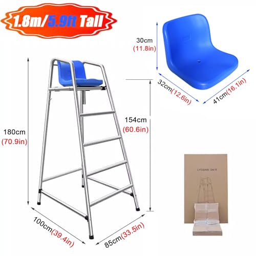 Silla de Guardavidas de Acero Inoxidable 85x100x180cm miniatura 2