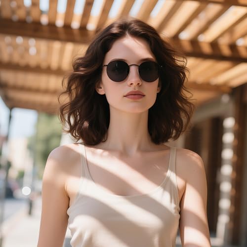 MEETSUN Round Polarized Sunglasses for Women Men Classic Retro Metal Frame Sun Glasses UV Protection3