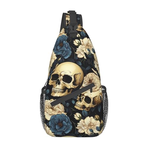 Skull Sling Backpack Chest Bag Crossbody Shoulder Bag Gym Cycling Travel Hiking Daypack For Men Women