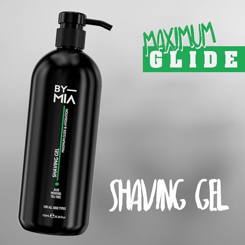 BY MIA Shaving Gel 750ml | Enriched with Aloe, Menthol, and Tea Tree Oil for Maximum Glide & Hydration | Transparent Formula for Precise Shaving - Image 6