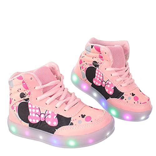 Tenis Bota Infantil Feminina Luzinha Led Cano Baixo Rosa Meninas IS