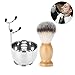 Produktbild 3 In1 Rasierpinsel Ständer Set, Rasierset mit Rasierpinsel, Seifenschale und Halter, 3 Stücke Männer Shaving Tool Ständer Halter, Nylon Haarbürste, Edelstahl Schüssel, Perfekt für Männer Geschenk