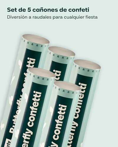 Miniatura 5 de 5 Cañones De Confeti Mariposas Blancas - Papel Certificado Fsc - Biodegradable Y Seguro - Perfecto Para Bodas Y Eventos Románticos