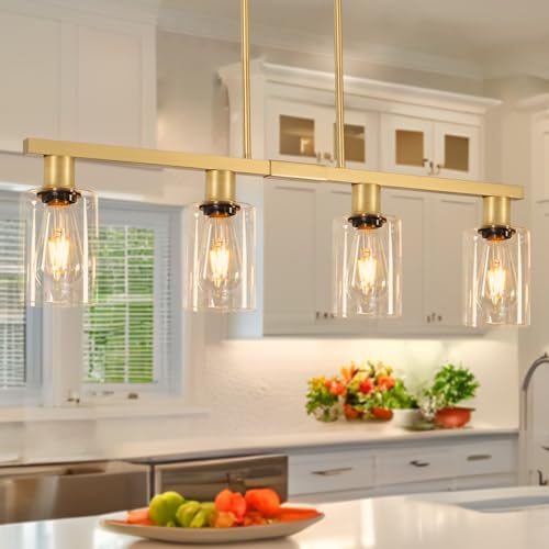 4-Light Gold Farmhouse Island Light