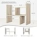 Jerry & Maggie Desktop Organizer Office Storage Rack Adjustable Wood Display Shelf, White, 5 Units, 16