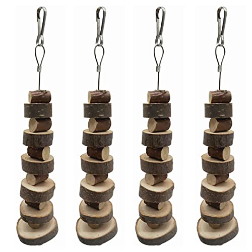 LWINGFLYER Small Animal Chews Toy Natural Apple Wood Block Cage ...