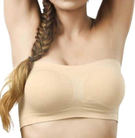 Image of Gozzby Womens & Girls Full Coverage Stylish Bandeau Non Padded Cotton Seamless Tube Bra