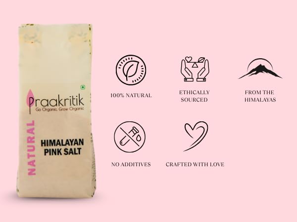 Image of Praakritik Natural Himalayan Pink Salt 500g Mineral Rich Salt for Healthy Cooking | Natural Substitute of Iodised White Salt | Pink Salt for Healthy Life
