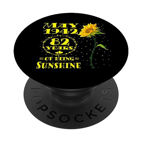 Cumpleaños 82 Años De Ser Sunshine Girasol Mayo 1942 PopSockets PopGrip Intercambiable