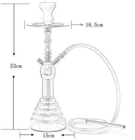 LSZ Shisha-Set Tragbare Shisha mit Accessoires, Single Schlauchhukahn 21in Huka mit LED, Acrylvase Shisha-Set (Color : A… – Bild 3