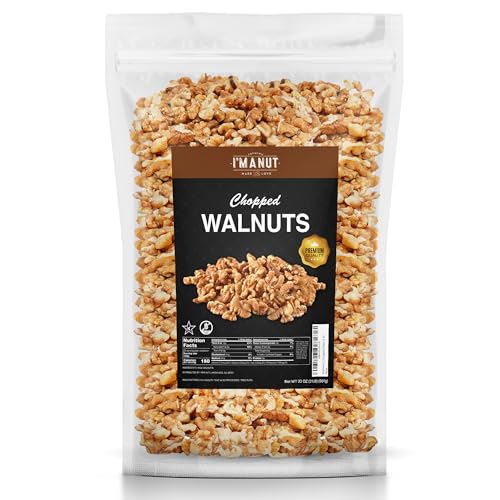 Image of Premium Raw Chopped Walnuts 32oz (2 lb) - 100% Natural, No-PPO, Non-GMO, Batch-Tested Gluten & Peanut Free, Kosher, Small Batch Quality