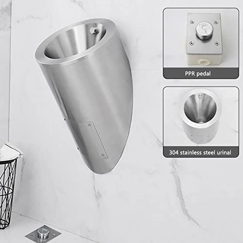 OTQEFTN Men's Smart Automatic Sensor urinals, Stainless Steel Bathroom Wall-Mounted urinals, Wall-Mounted Public Toilet urinals, Men's Urinal troughs for Bars in Public Places