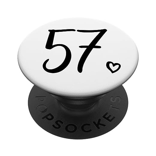 Número 57 Cincuenta y siete para mujeres, 57 años 57 cumpleaños PopSockets PopGrip Intercambiable