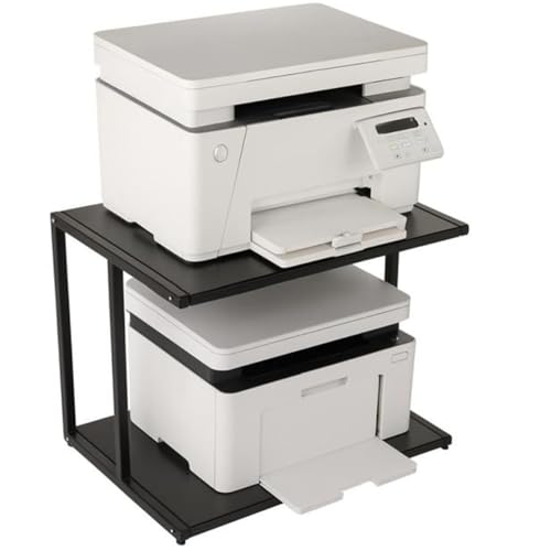 Image of Space-Saving Printer Table with Storage - Durable Multipurpose Stand for Printers, Files, and Office Supplies - Compact & Sturdy Desktop Organizer for Home & Office Workstation Use