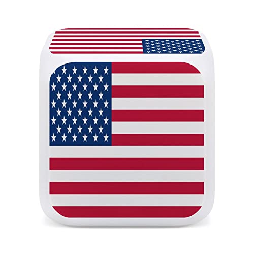 American Flag Colorful Color Changing Alarm Clock All Side Printed Alarm Clock Thermometer #TOP2