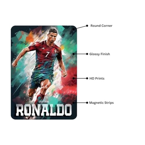 Image of Zesta Bathroom Decor Items Washroom Decor Tin Sign | Aesthetic Posters Wall Poster for Bedroom | Magnetic Cafe Decoration Items /Restaurant Decorations Items | Quirky Home Decor Bar Accent (Ronaldo)
