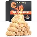 Houswise Fire Starter 100 pcs - Natural Tumbleweeds Fire Starters For Fireplace Indoor & Outdoor, Charcoal Starter Firestarter For Wood Stove, Indoor Fireplace Campfires, Chimney, Grill, Fire Pit, BBQ