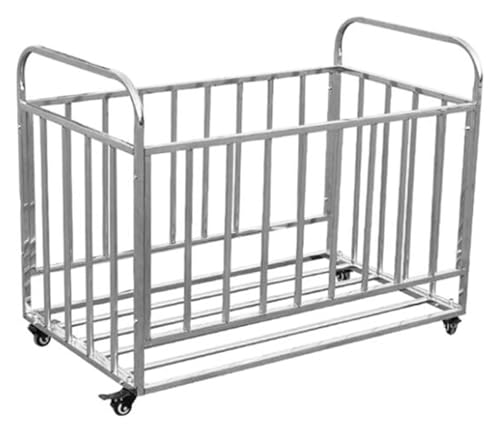 Estante de almacenamiento de bolas, carrito de almacenamiento de pelotas deportivas para exteriores, garaje, escuela, jaula de voleibol apilable con ruedas, soporte de baloncesto de acero inoxidable
