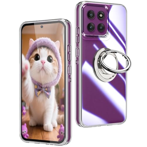 Motorola Edge 60 Pro/Edge 60s Pro ��p �P�[�X �N���A TPU �����O�t�� 360°��]�X�^���h�@�\ �ϏՌ� ���g���[�� Edge60Pro / Edge60sPro �J�o�[ �y�ʔ��^ ��ʕی� ���ϖh�~ ����~�ߑ΍�