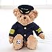 JMHomeDecor Bambole di Peluche 1Pc 35Cm New Cute Pilot Teddy Bear Peluche Capitano Bear Doll Baby Soft Farcito