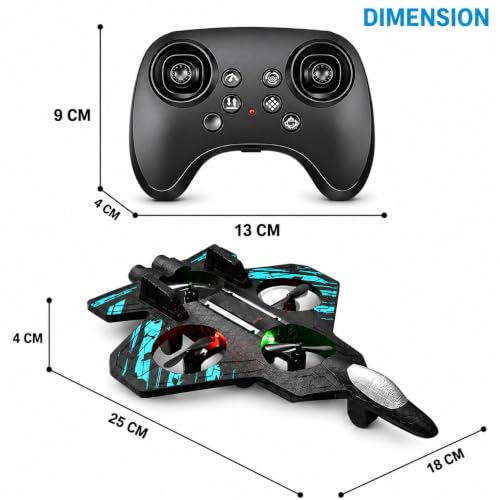 Image of Remote Control Fighter Jet RC Airplane for Kids & Adults, Dual Battery Flying Plane Toy with LED Lights, 360 Flip & Stunt Roll, 2.4GHz RC Aircraft, Easy Fly Glider for Boys, Girls & Beginners
