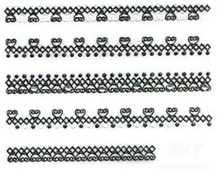 Black & White Heart & Dot Trim w/Rhinestone Strip Nail Stickers/Decals