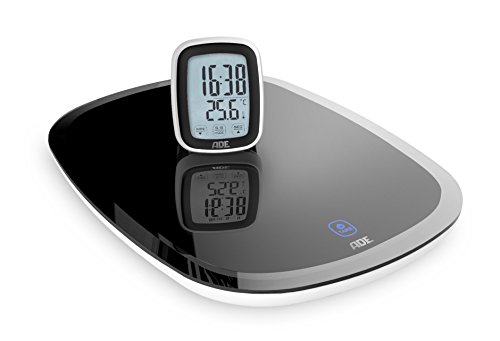 Digitale Küchenwaage KE 1403 Cosma mit Funk-Display. Elektronische Waage für die Küche mit seperatem LCD-Display. Inklusive Uhr, Thermometer und