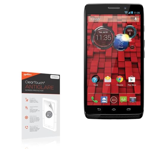 BoxWave Screen Protector Compatible with Motorola Droid Ultra - ClearTouch Anti-Glare (2-Pack), Anti-Fingerprint Matte Film Skin