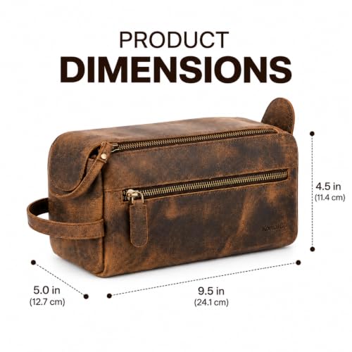 KomalC Buffalo Leather Toiletry Bag