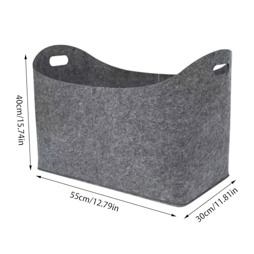 Contenedor de leña de fieltro y cesta de almacenamiento multiusos pack de 2 3