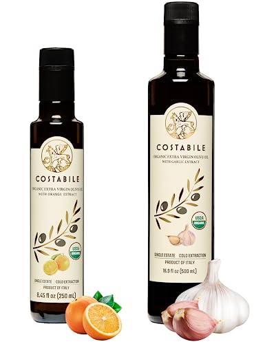 Aceite de oliva extra virgen infusionado con ajo y naranja miniatura 1