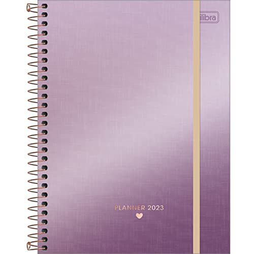 Planner Espiral 17,7 x 24 cm West Village Metalizado 2023 - Roxo - Tilibra