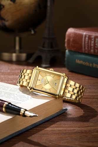 Image of Daniel Hechter Paris Etoile Collection Watch for Men Analog Watch - Rectangular Dial with Day & Date Display, Stainless Steel Strap, Quartz Movement