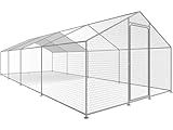 Maxi superficie 24 m²Enclos robuste en acierPorte fermeture à loquetBâche de toit waterproof