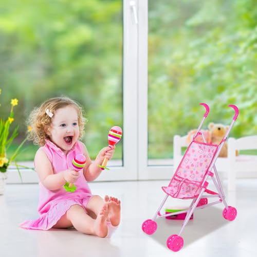 HoveeLuty Puppenwagen, 24, 9 x 49, 5 x 52, 1 cm, Faltbarer Puppenwagen mit stabilem Rahmen, Spielzeugwagen für Kleinkinder, Jungen, Mädchen, kleine Kinder – Bild 8