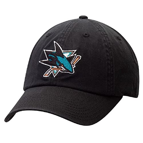 AMERICAN NEEDLE Blue Line Officially Licensed NHL Team Dad Hat, San Jose Sharks, Black (40742A-SJS-BLK)
