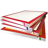 TFHMZOG 20 X 24'' Aluminum Silk Screen Frames, Dry Sift Screen Set of 4, 4 Mesh Sizes - 60 90 110 200 Mesh, Micron Equivalent 250 165 150 75, 3 white 1 yellow
