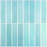 CHIHUT 6 Sheets Mint Green Peel and Stick Tile 12'X12' Rectangular Stick on Backsplash Tiles for Kitchen Self Adhesive Removable Backsplash Tile for Bathroom Laundry Room PVC Thick 3D Wall Panels