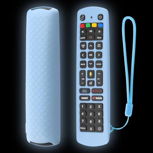 Image of RAYA Silicone Cover Compatible with Jio Tv Set Top Box Remote Protective Case with Lanyard [ Remote NOT Included ] (Blue)