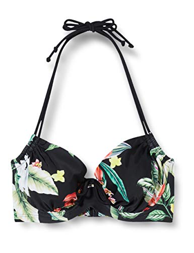 Pour Moi Miami Brights Adjustable Halter Underwired Top Parte de Arriba de Bikini, Negro (Black Black), 95G (Talla del Fabricante: 36F) para Mujer