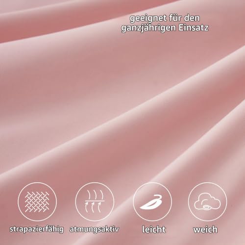 RUIKASI Spannbettlaken 180x200cm Rosa Bettlaken - Oeko Tex Spannbetttuch 180x200 Bettbezug… – Ansicht 5