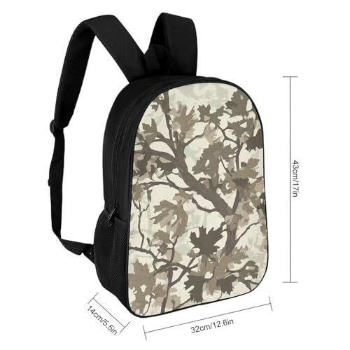 Camouflage Hunting Tree Travel Backpack 17 Inch Casual Daypack Shoulder Bag with Adjustable Shoulder Straps2