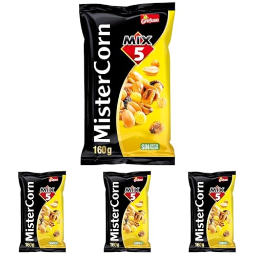 Cócktail frutos de secos mix MisterCorn bolsa 160 g (Paquete de 4)