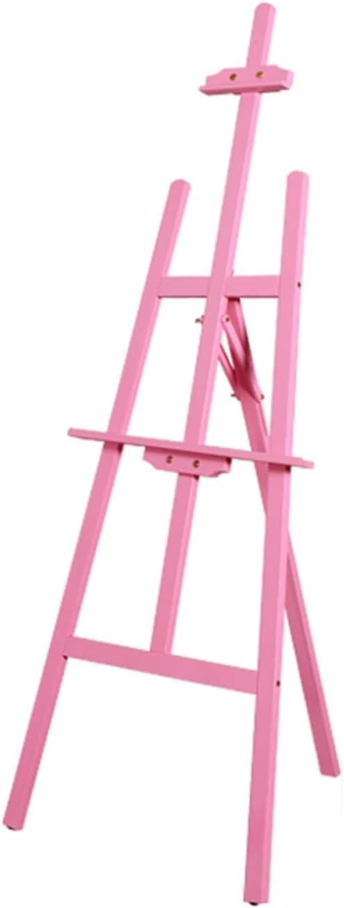 Caballete Caballete Soporte Caballete de Exhibición Rosa de 1,5 M para Logotipo de Boda, Caballete Ar de Pie Caballete Plegable Portátil para Pintura, Dibujo, Bocetos, Caballete de Altura Ajustable