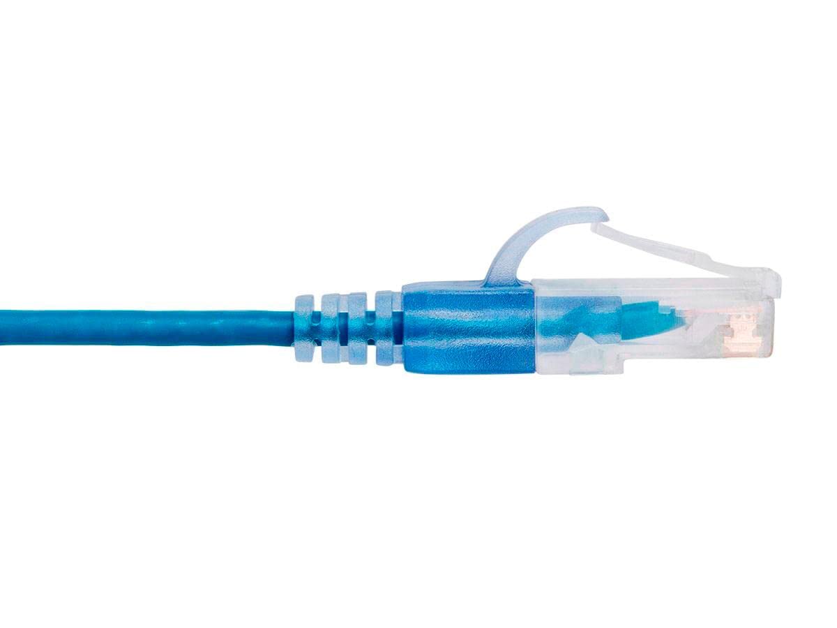Monoprice Cable de conexión Cat6A de 30 pies, Color Azul, Paquete de 10 Unidades, UTP 30 AWG, 10 G, Cobre Puro sin enganches, RJ45 SlimRun Series Ethernet