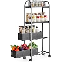 Kingrack 4 Tier Slim Rolling Cart w/ Drawer only